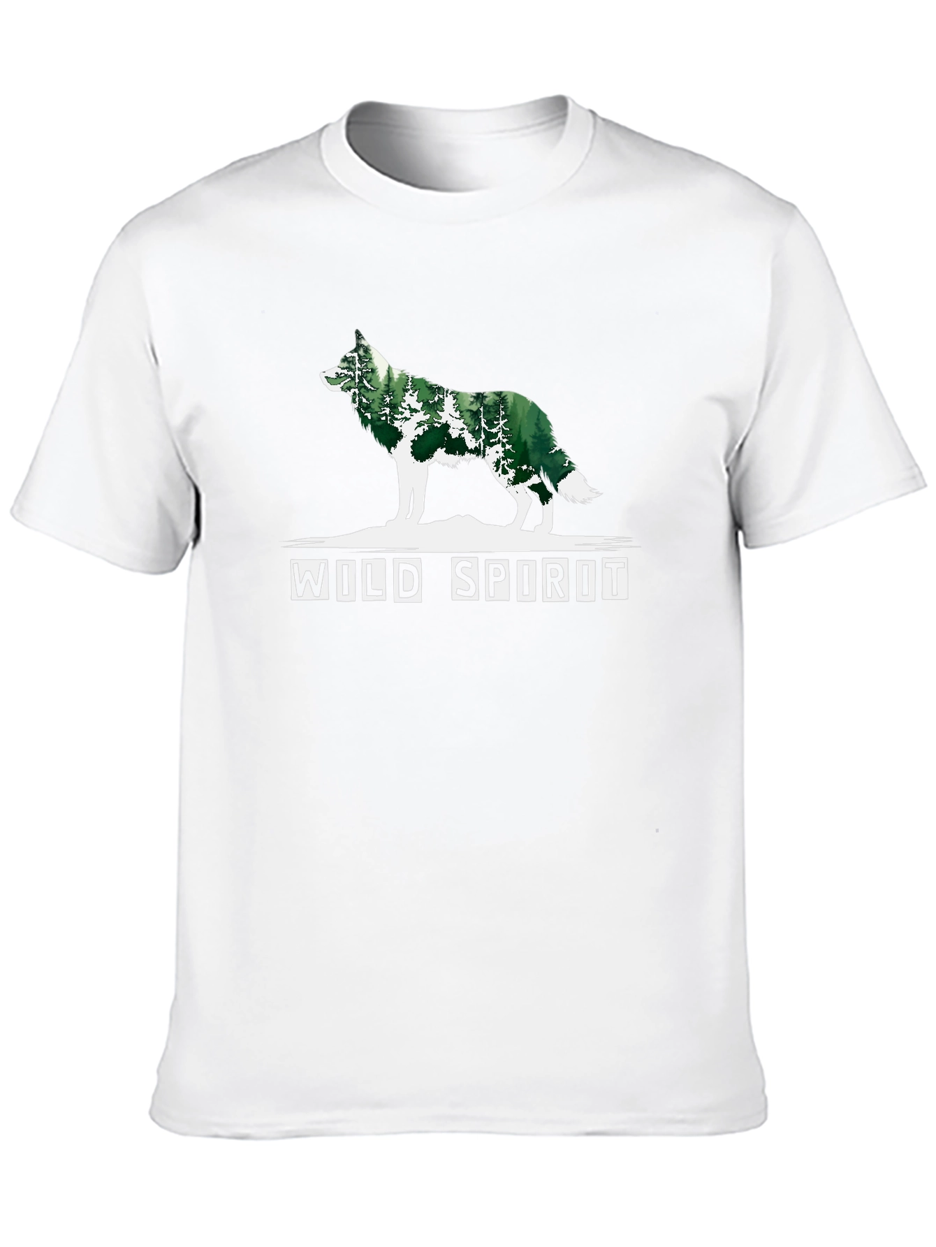 Wild Spirit Wolf Forest Graphic Tee - Black