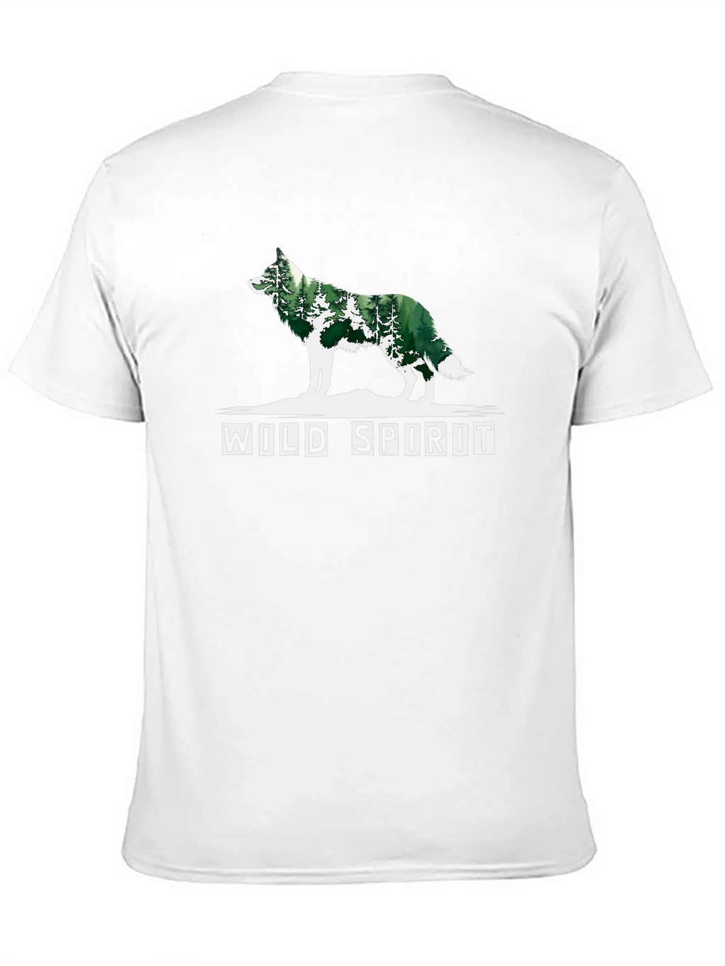 Wild Spirit Wolf Forest Graphic Tee - Black