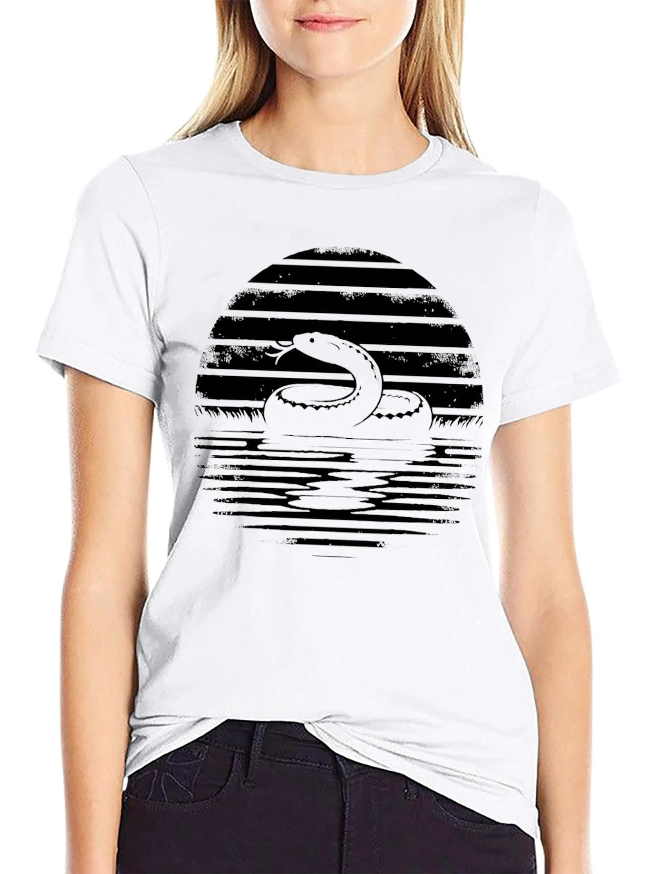 Snake in Sunset Graphic Tee