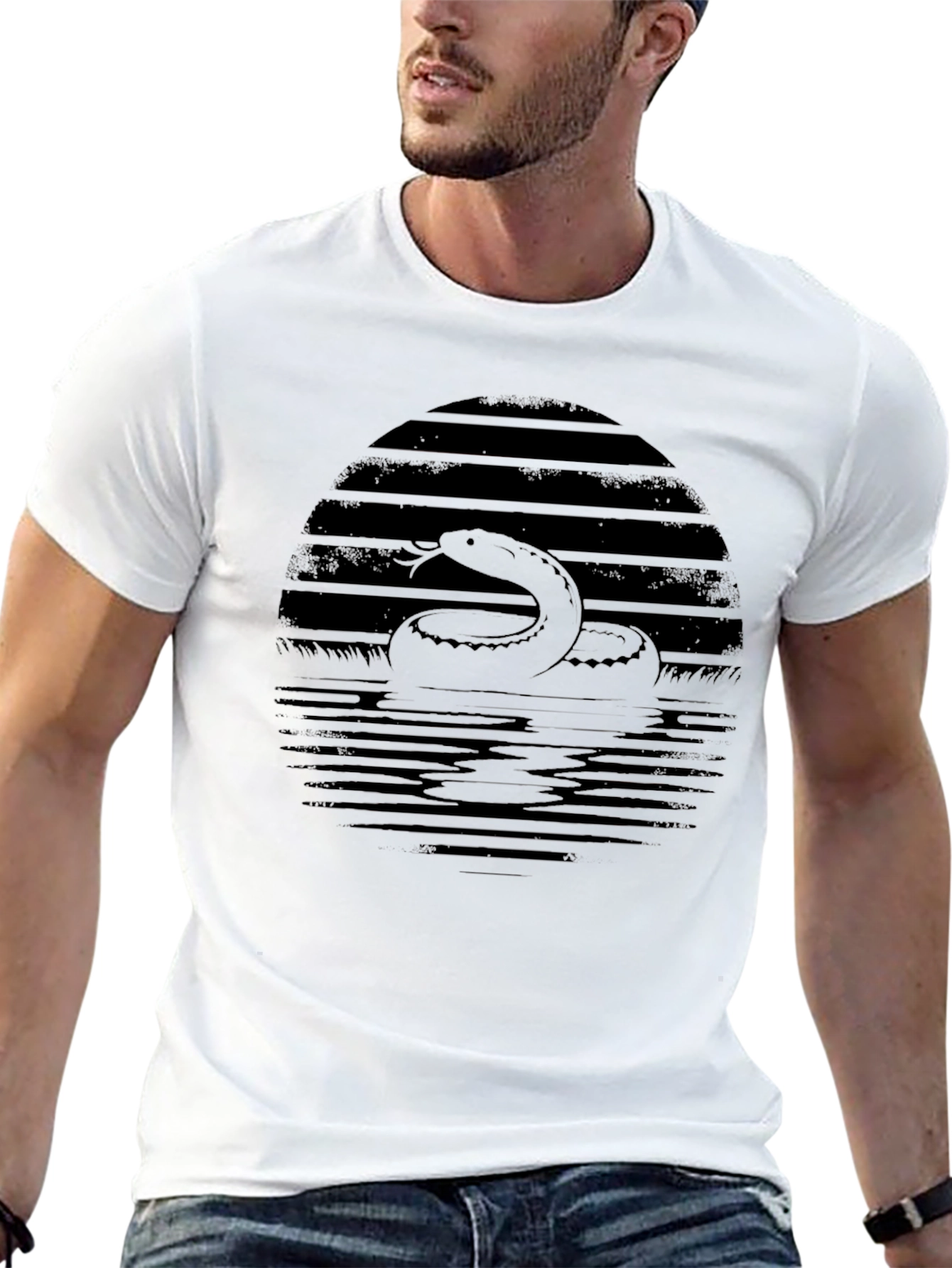 Snake in Sunset Graphic Tee