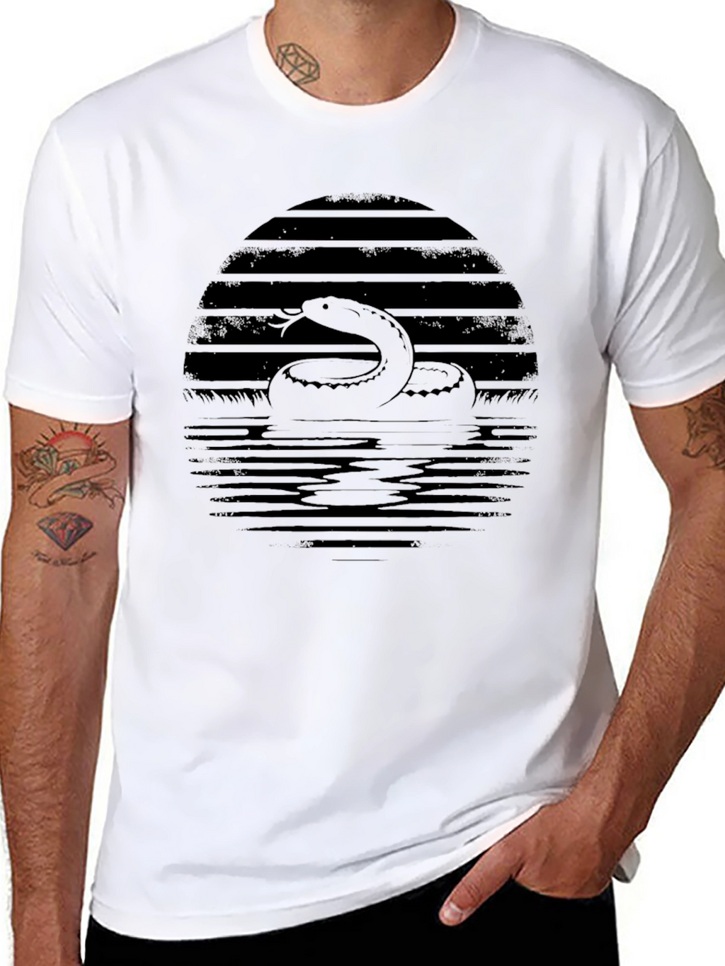 Snake in Sunset Graphic Tee