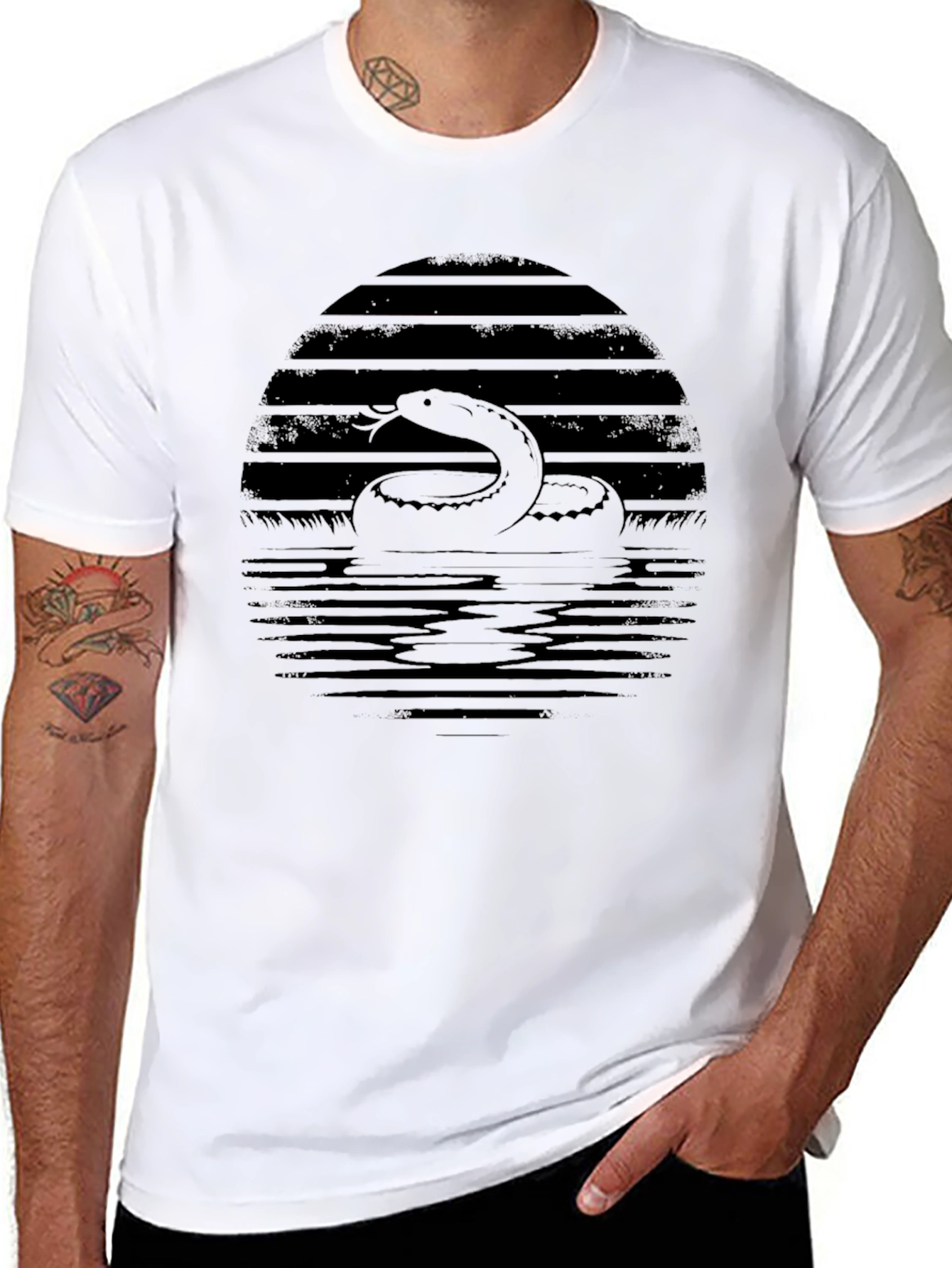 Snake in Sunset Graphic Tee