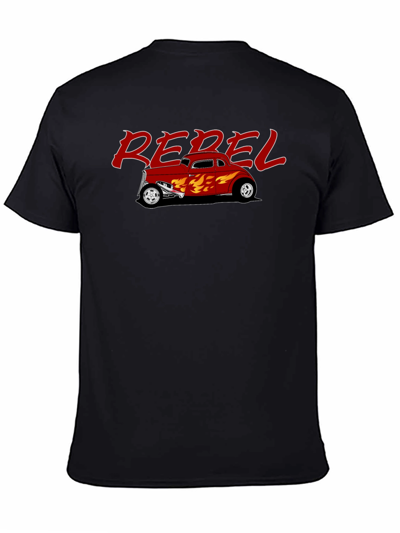 Rebel Hot Rod Flames Graphic T-Shirt