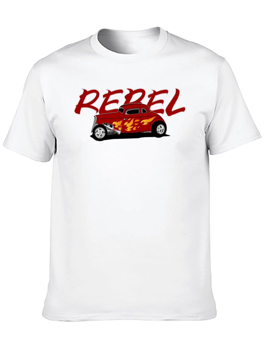 Rebel Hot Rod Flames Graphic T-Shirt