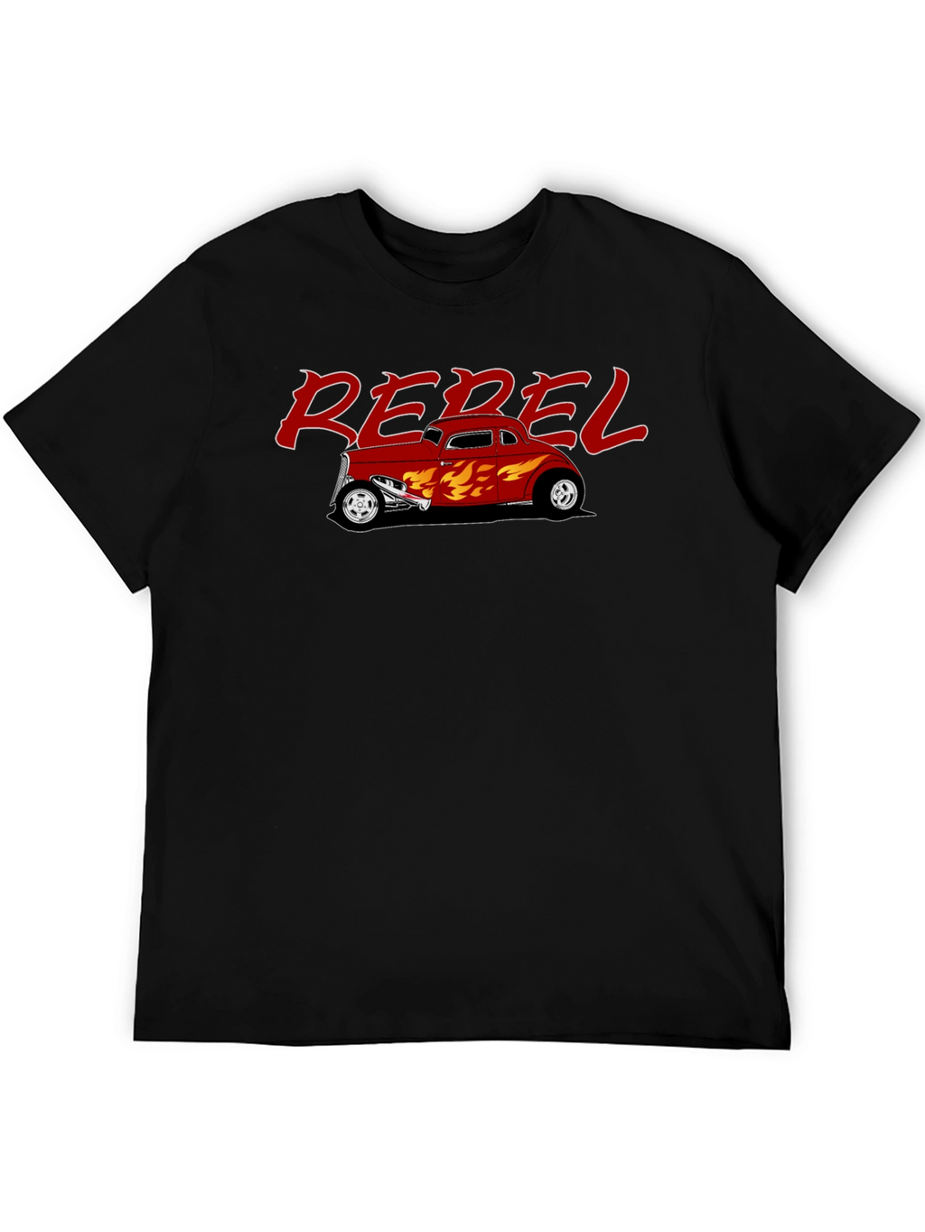 Rebel Hot Rod Flames Graphic T-Shirt