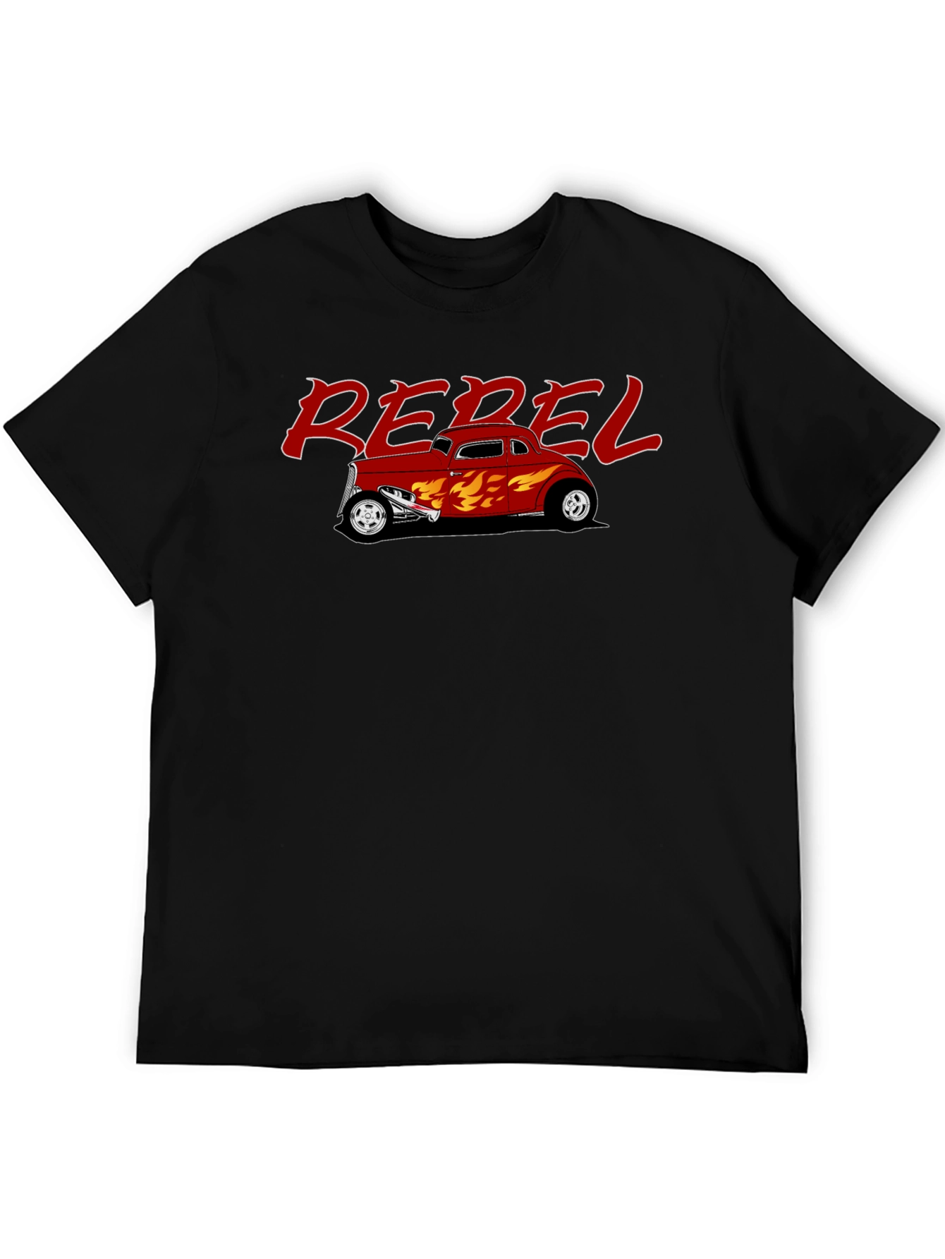 Rebel Hot Rod Flames Graphic T-Shirt