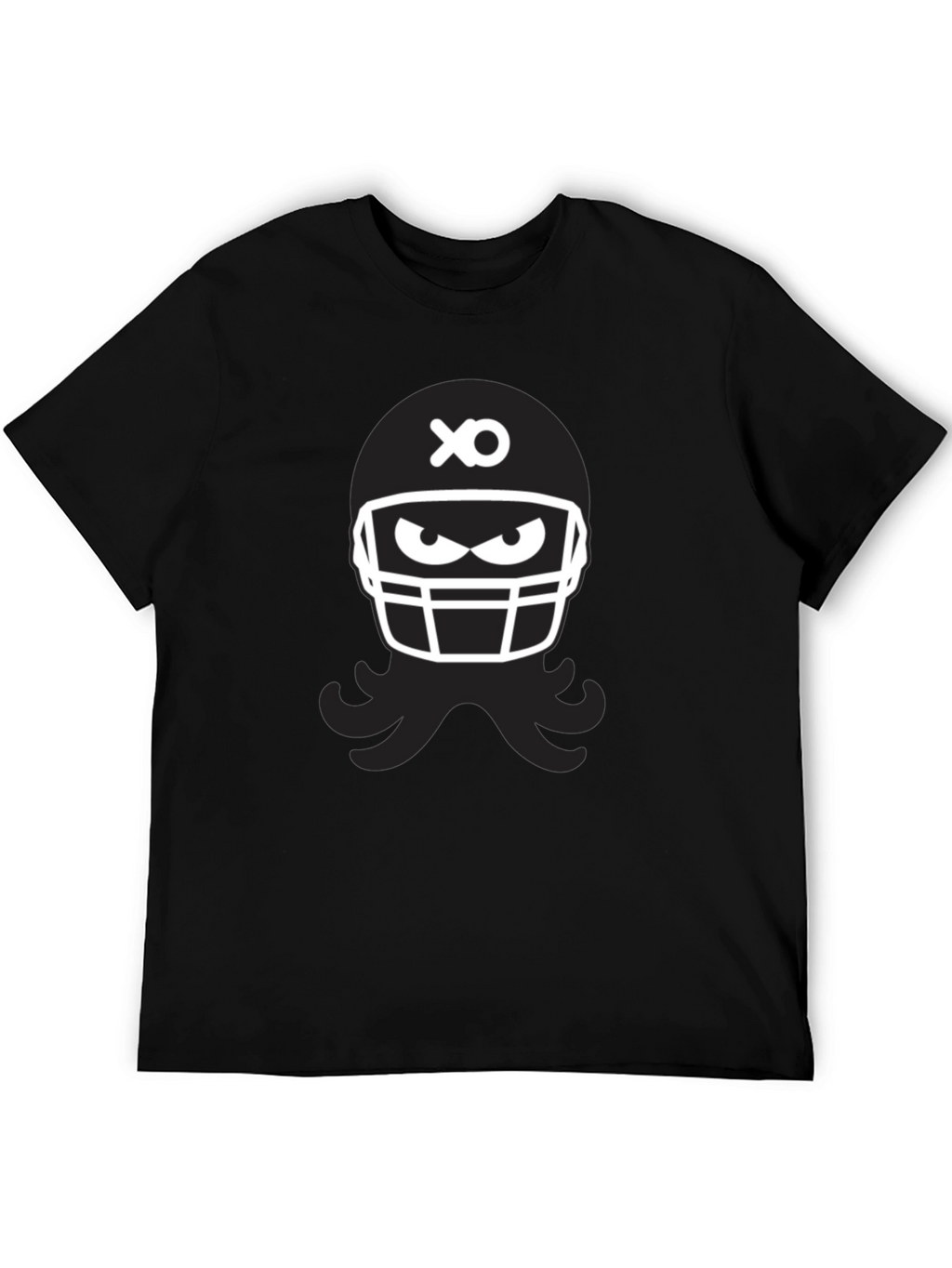 Black Football Helmet Graphic Tee
