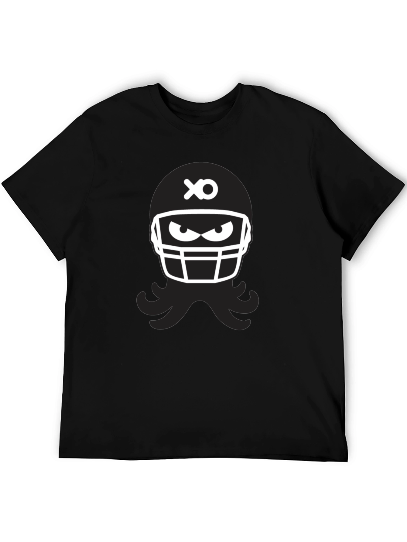 Black Football Helmet Graphic Tee