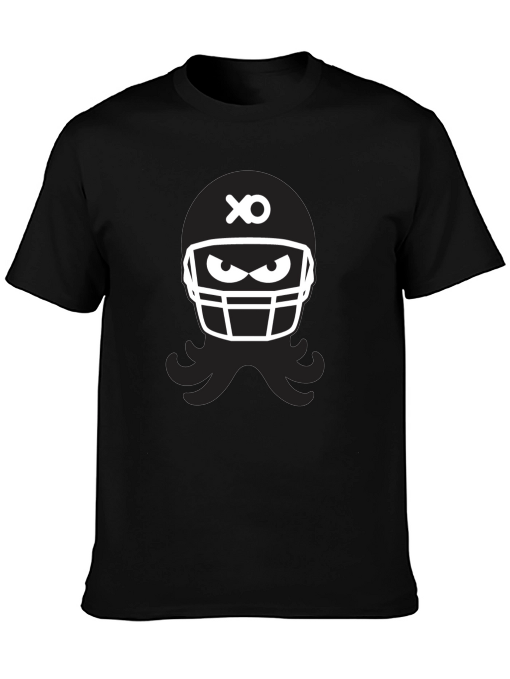 Black Football Helmet Graphic Tee