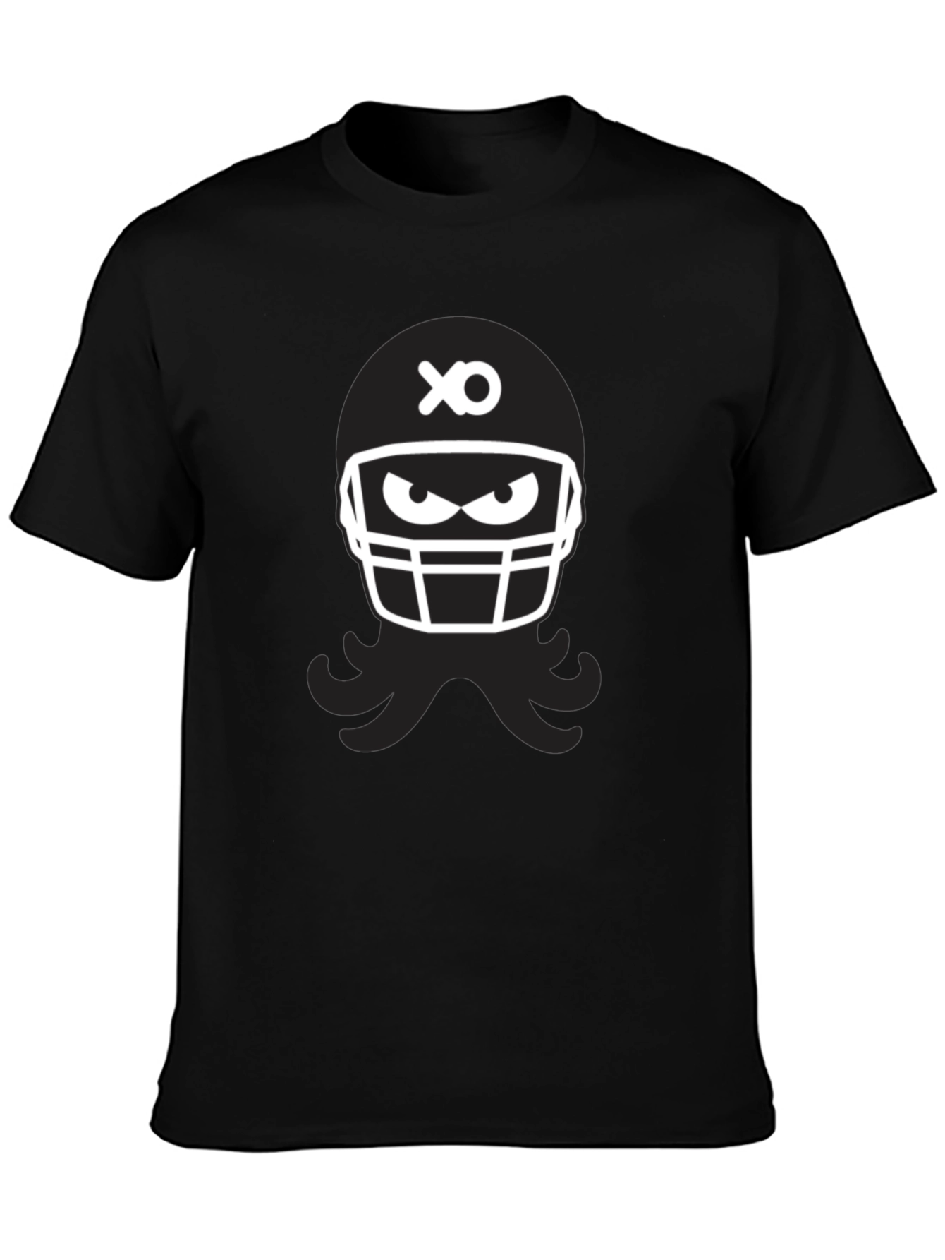 Black Football Helmet Graphic Tee