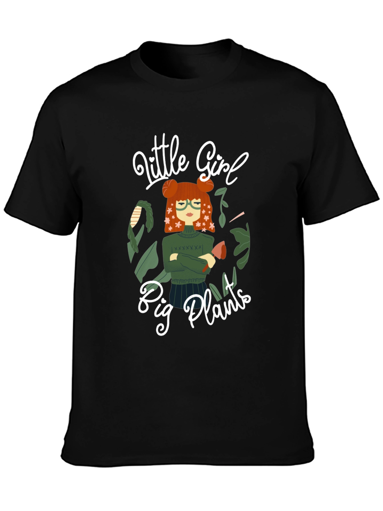 Little Girl Big Plants Graphic Tee
