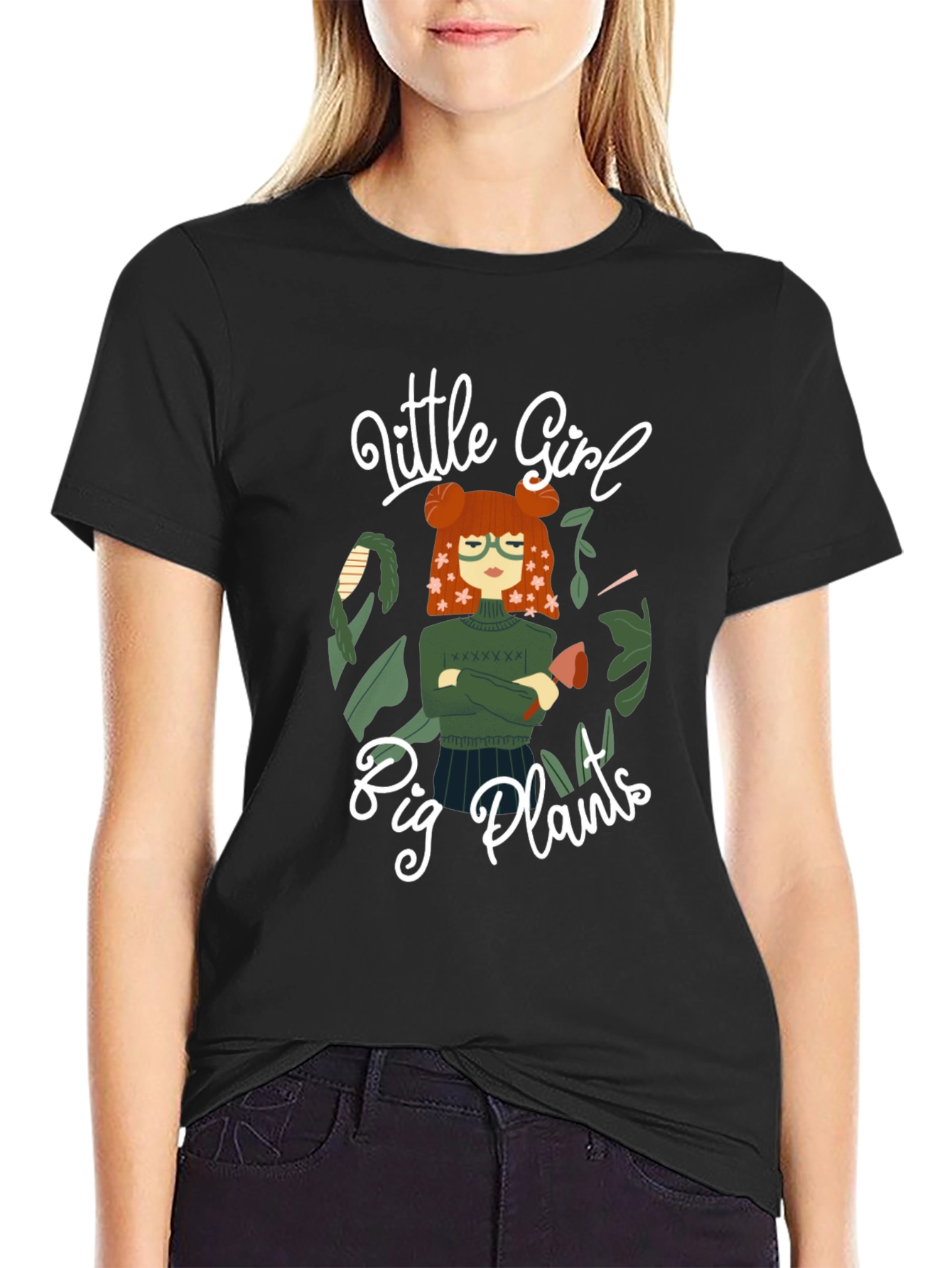 Little Girl Big Plants Graphic Tee