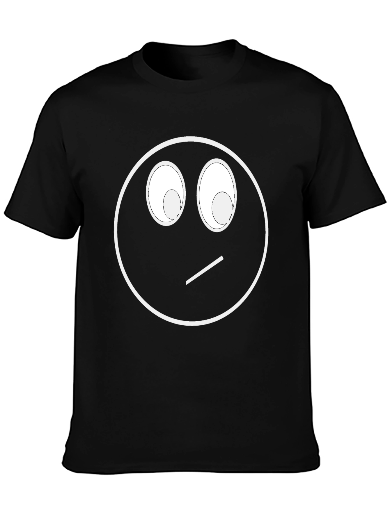 Funny Skeptical Smiley Face Graphic T-Shirt
