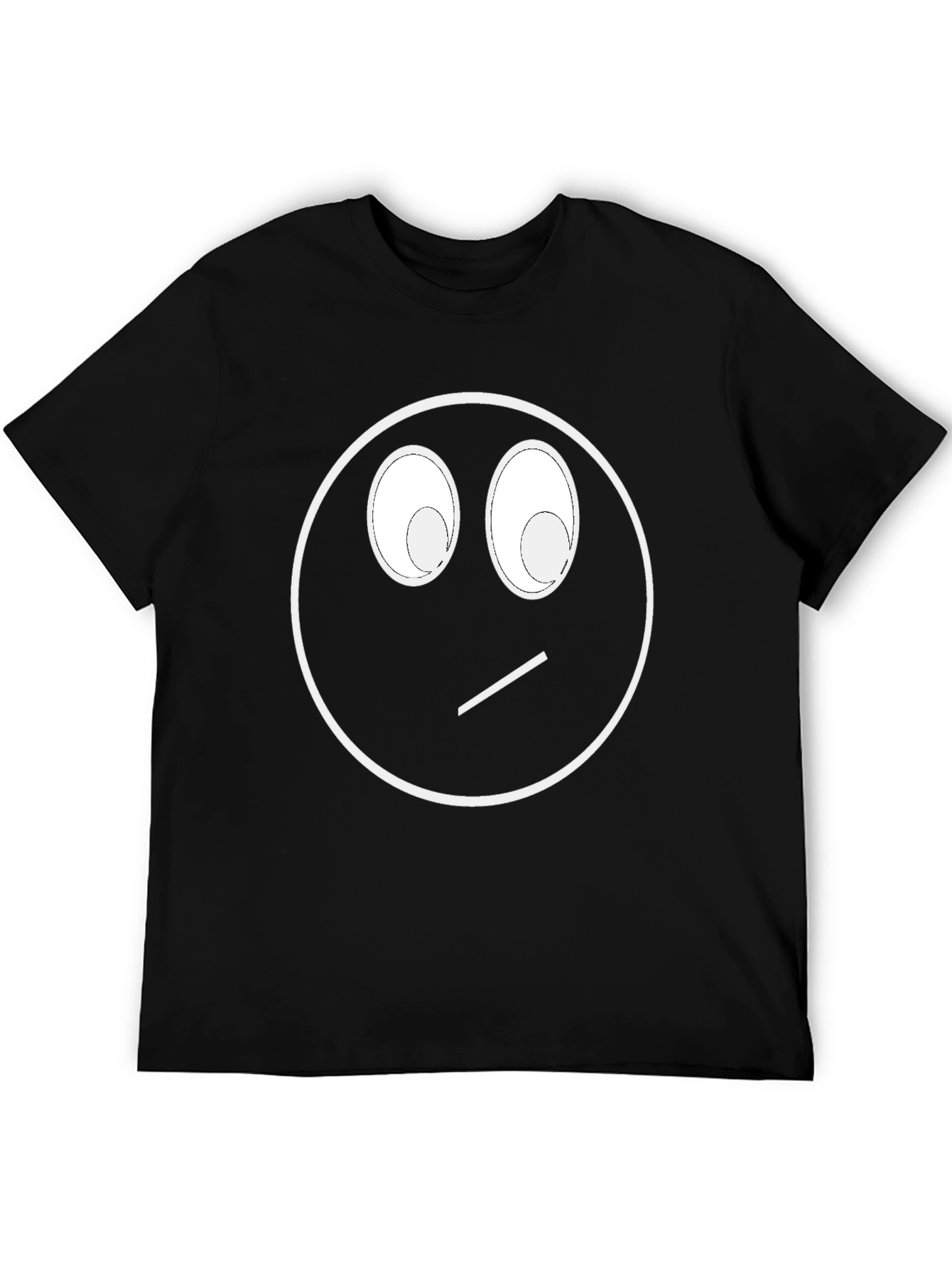 Funny Skeptical Smiley Face Graphic T-Shirt