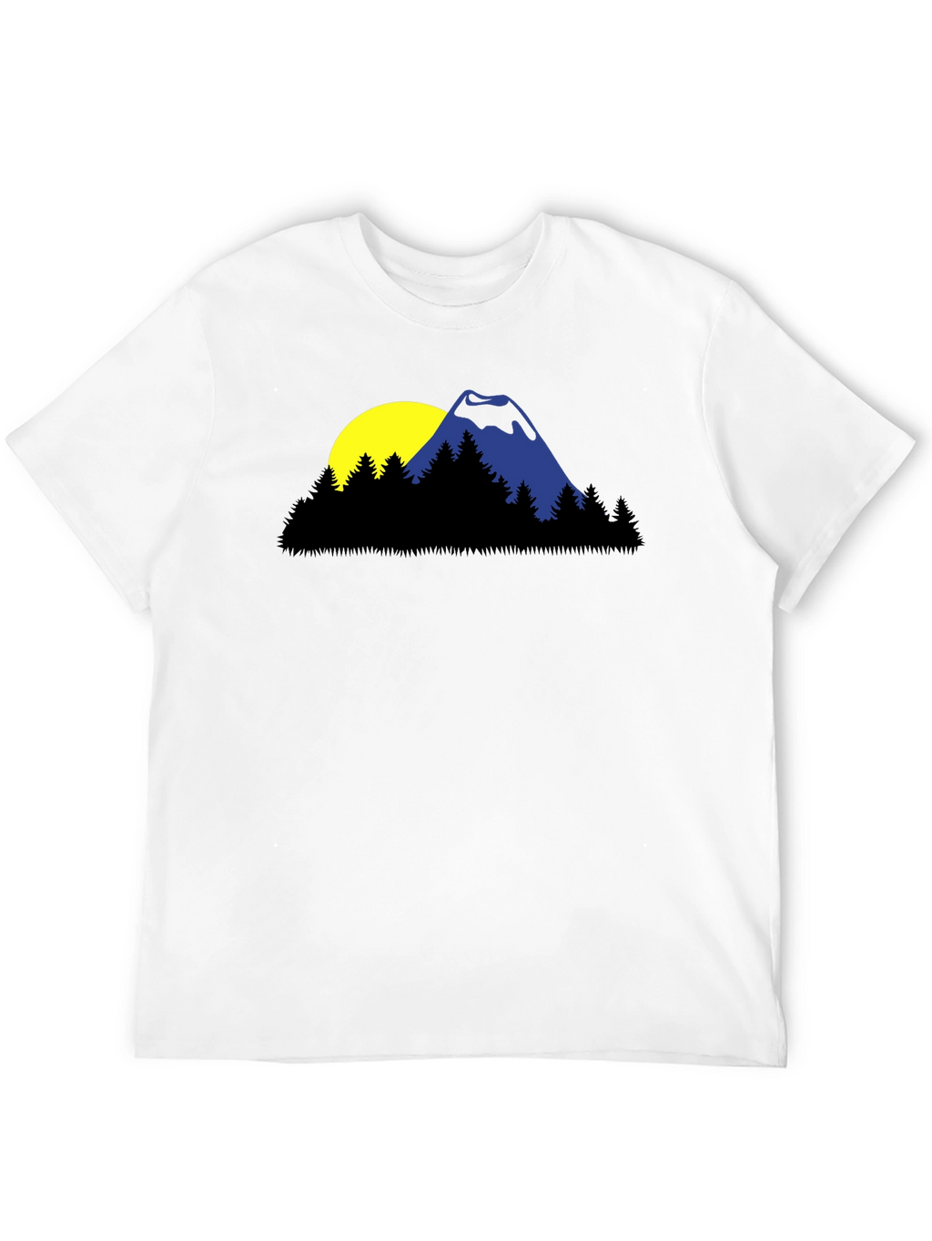 Mountain Sunset Graphic Tee - Black Cotton Blend Shirt