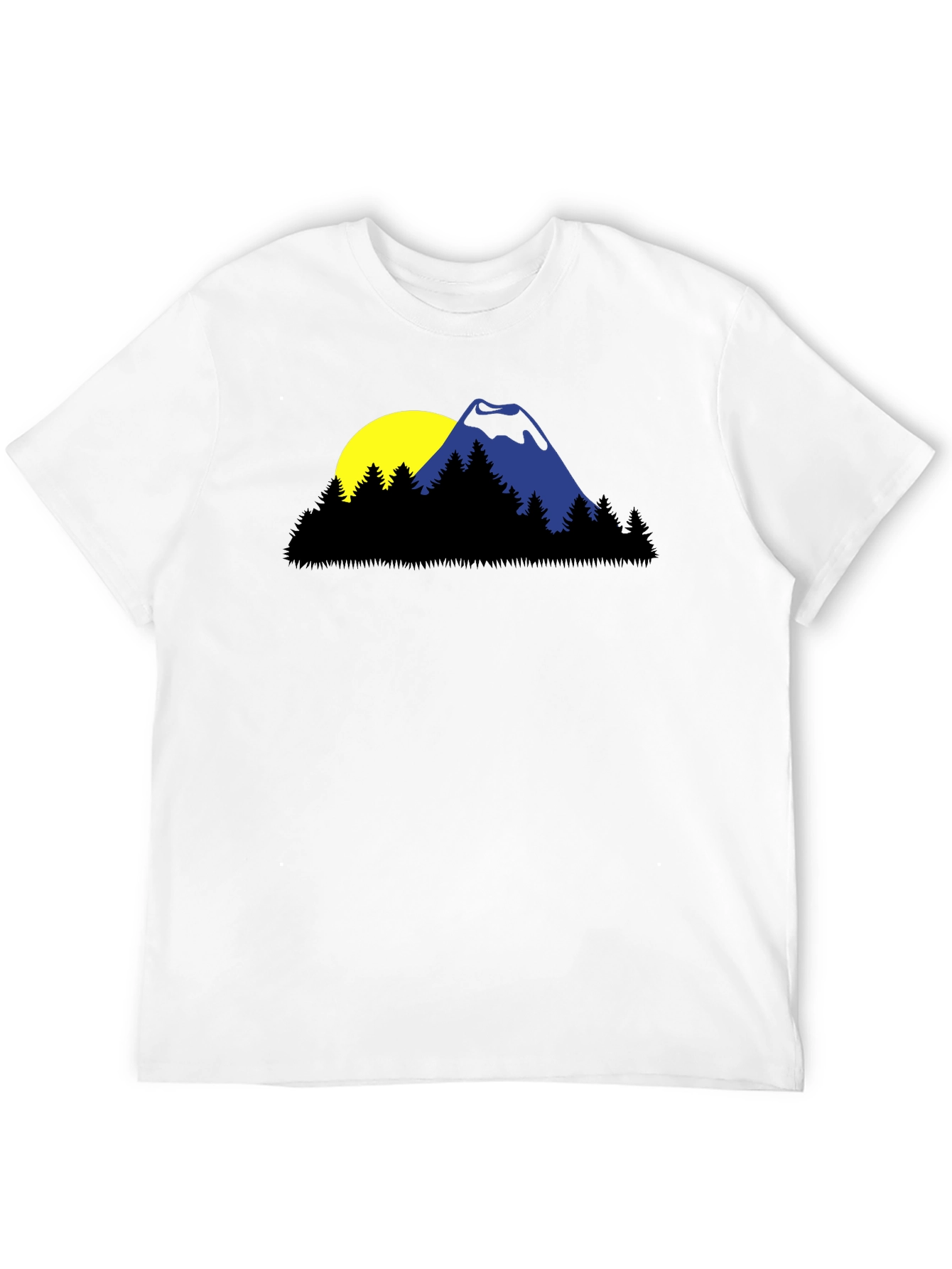 Mountain Sunset Graphic Tee - Black Cotton Blend Shirt