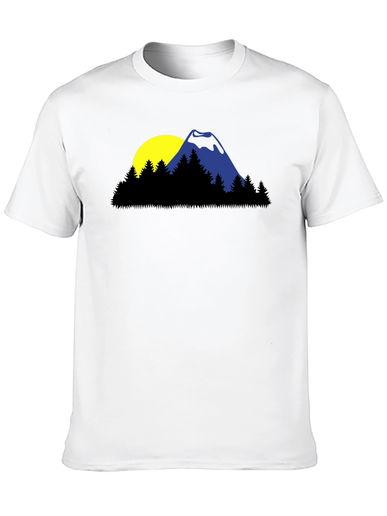 Mountain Sunset Graphic Tee - Black Cotton Blend Shirt