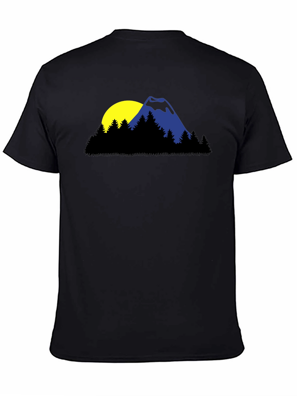 Mountain Sunset Graphic Tee - Black Cotton Blend Shirt