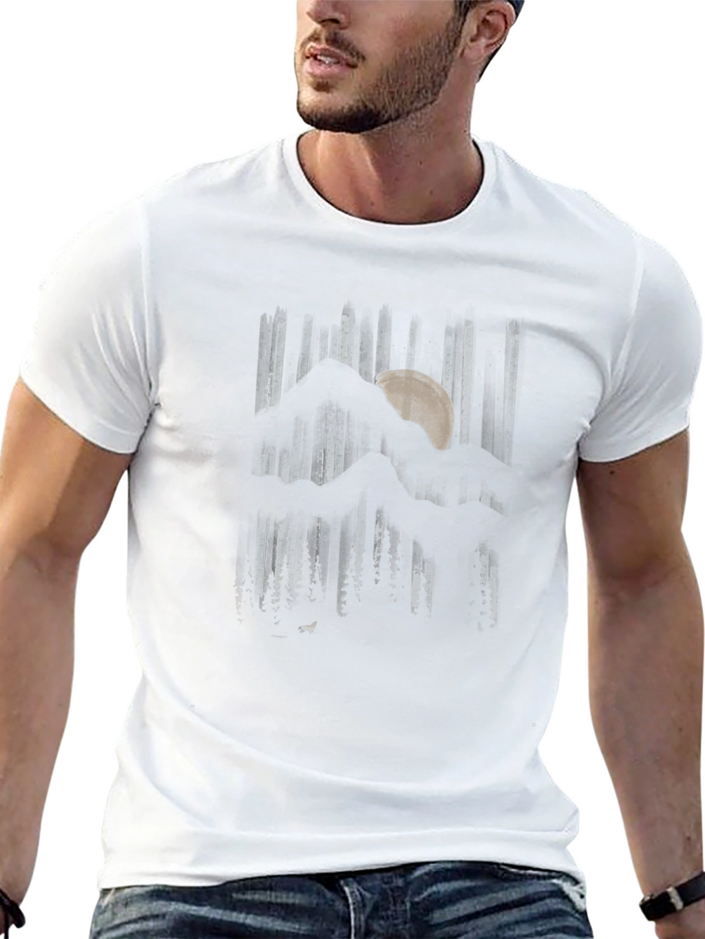 Mountain Moon Graphic Black T-Shirt