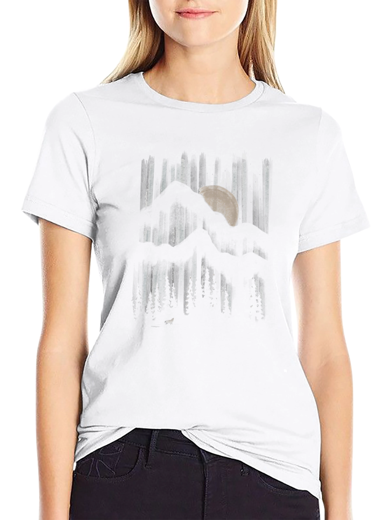 Mountain Moon Graphic Black T-Shirt