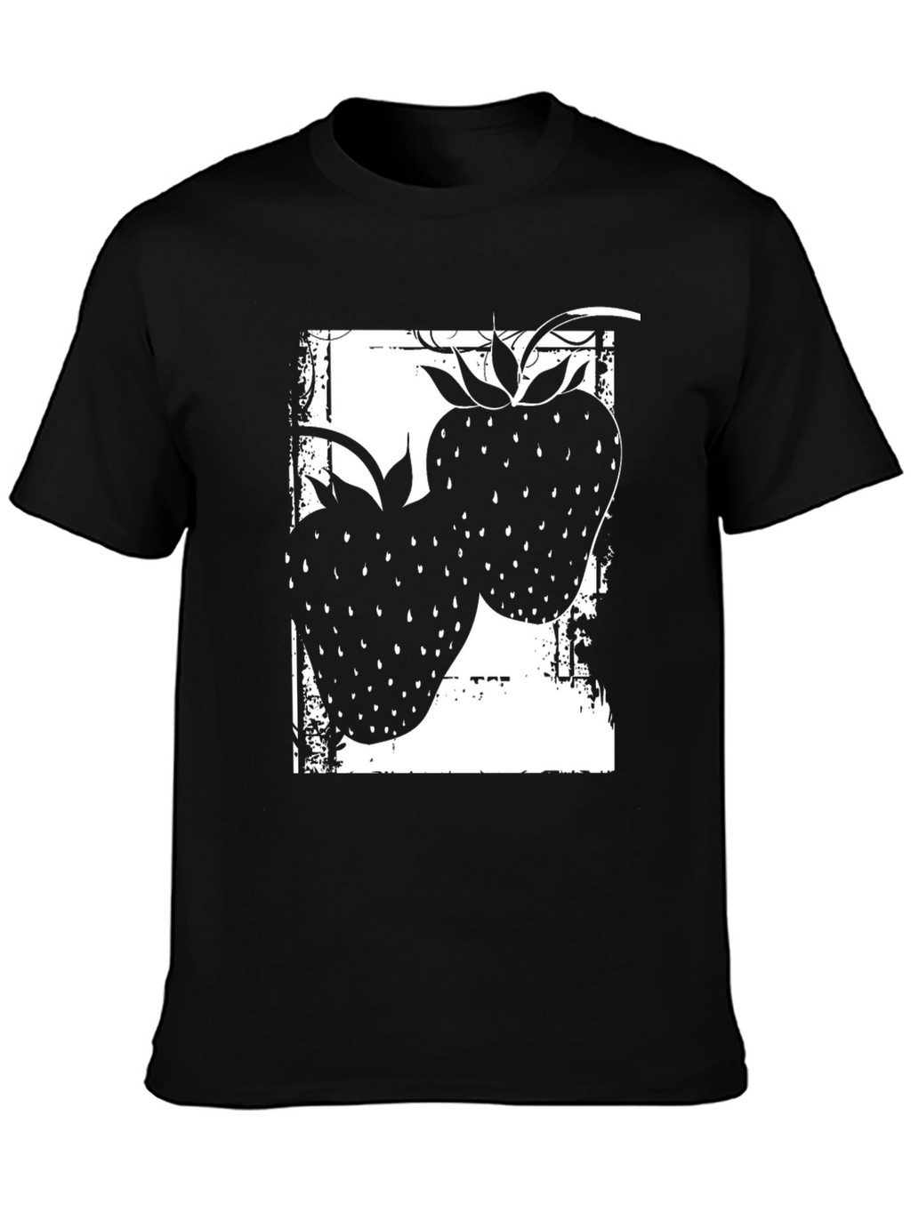 Strawberry Graphic Tee - Black Unisex T-Shirt