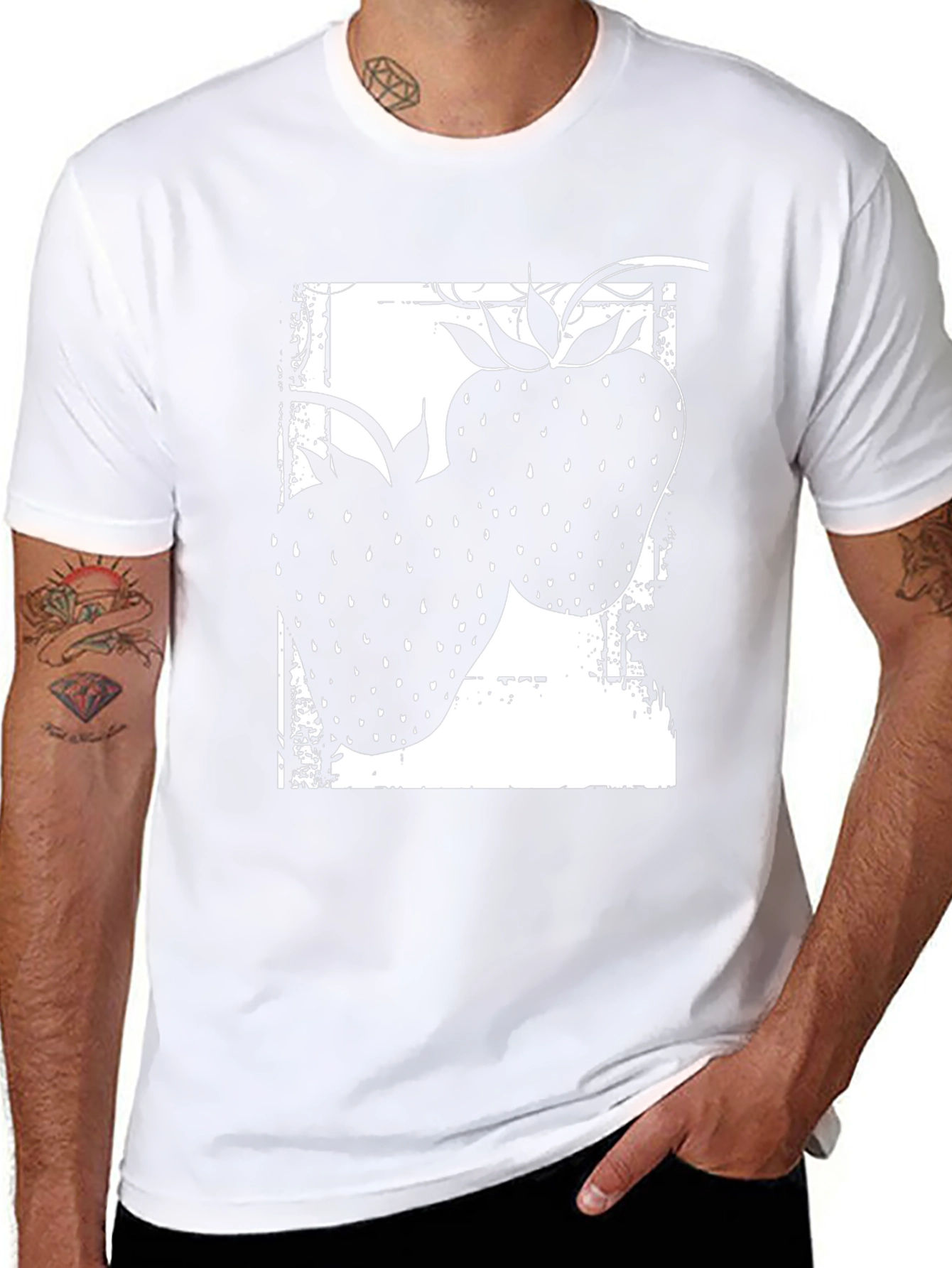 Strawberry Graphic Tee - Black Unisex T-Shirt