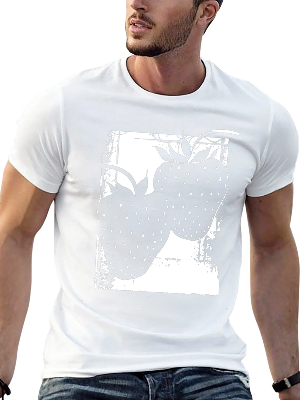 Strawberry Graphic Tee - Black Unisex T-Shirt