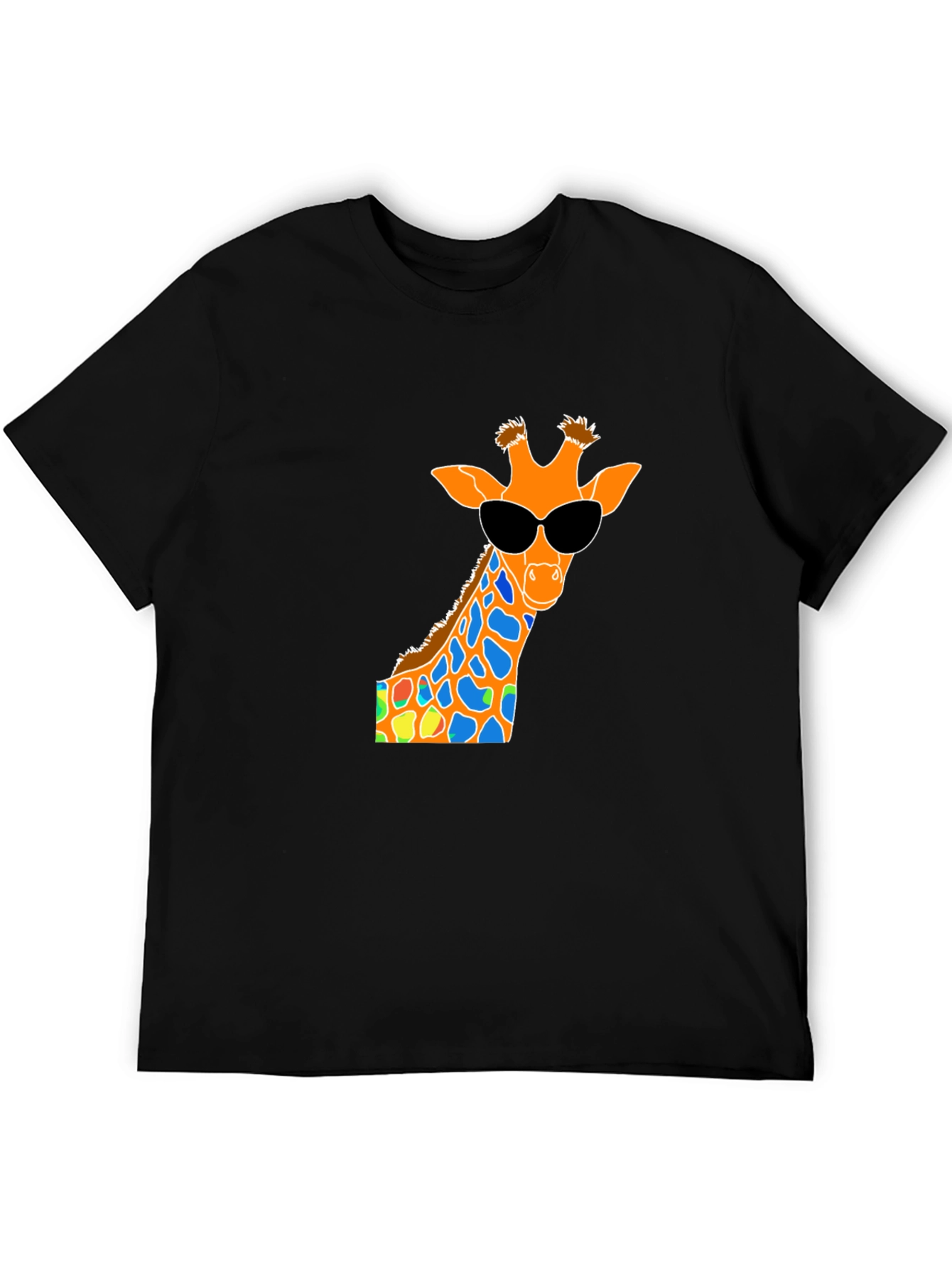 Cool Giraffe Graphic Tee - Black Cotton T-Shirt