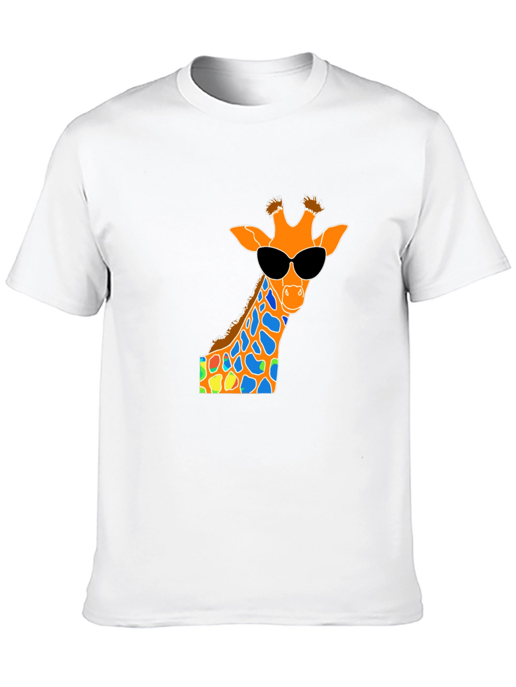 Cool Giraffe Graphic Tee - Black Cotton T-Shirt