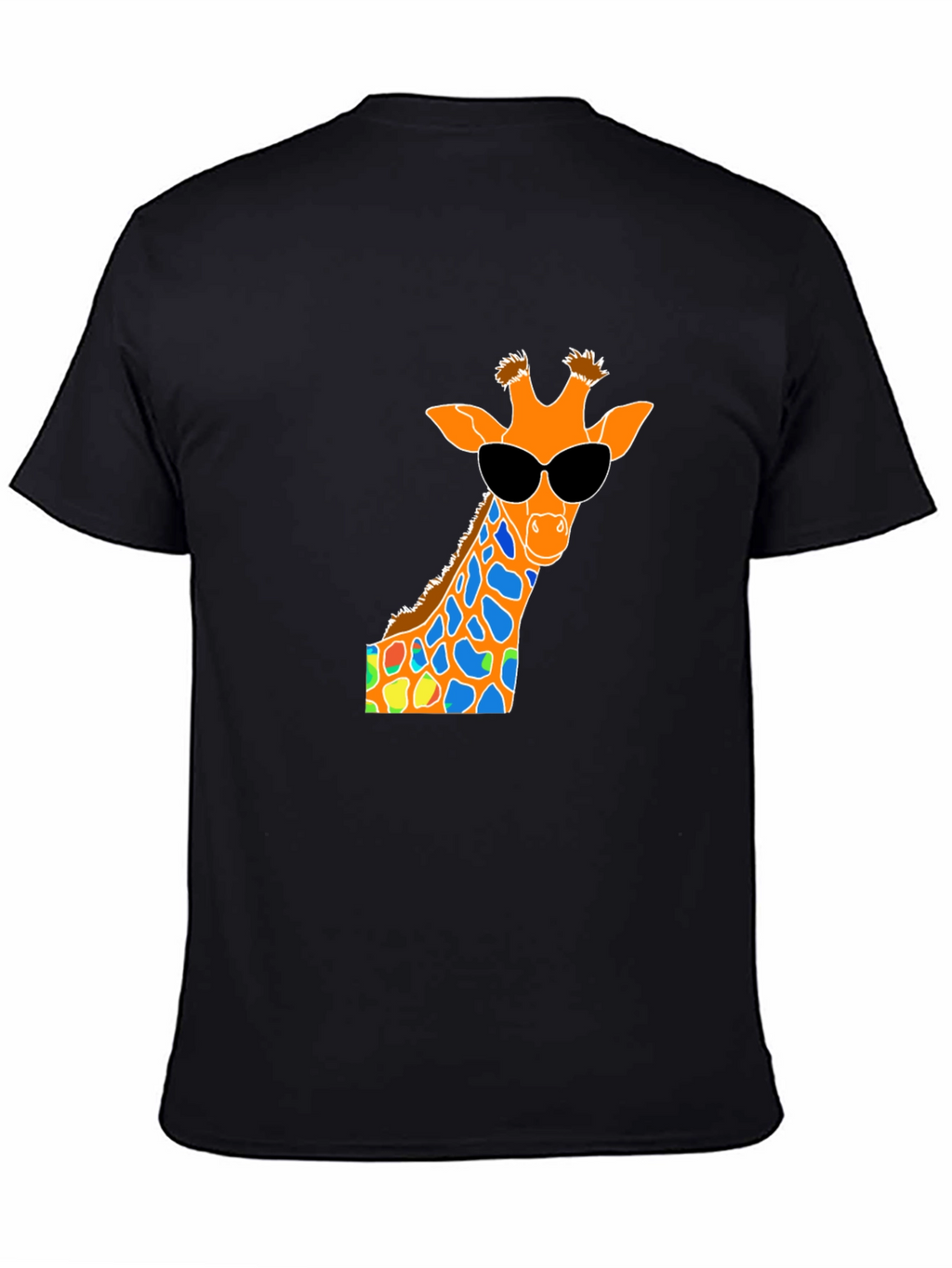Cool Giraffe Graphic Tee - Black Cotton T-Shirt