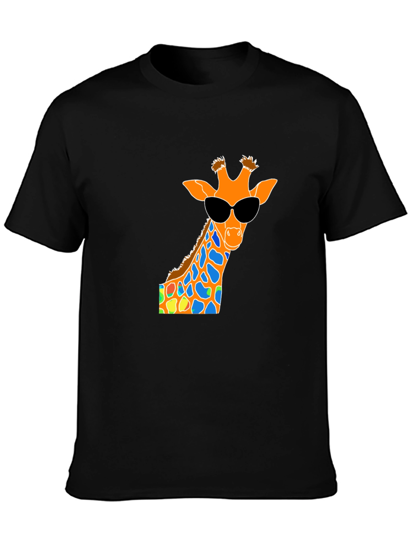 Cool Giraffe Graphic Tee - Black Cotton T-Shirt