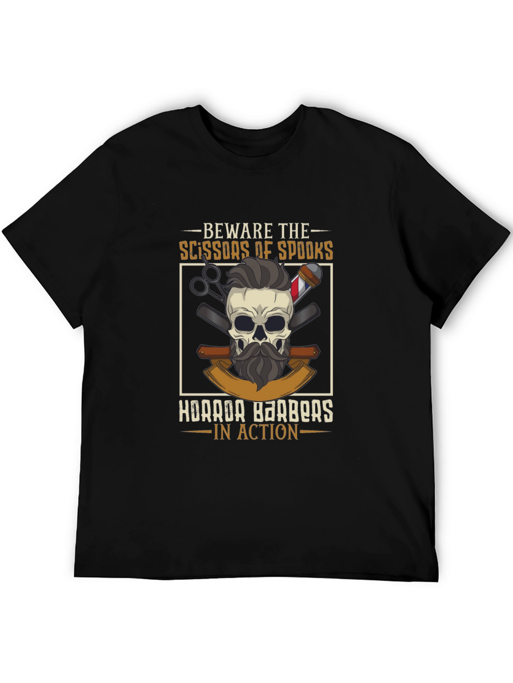 Beware The Scissors of Spooks Barber T-Shirt