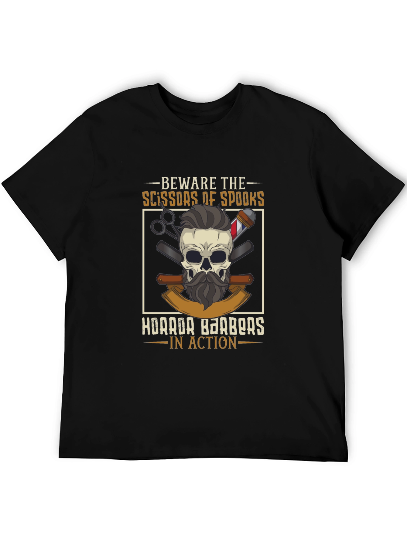Beware The Scissors of Spooks Barber T-Shirt