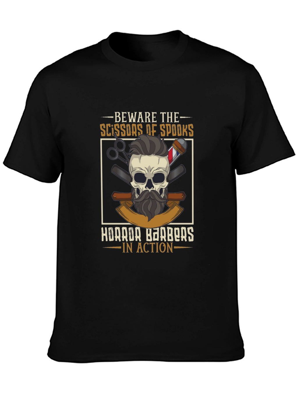 Beware The Scissors of Spooks Barber T-Shirt