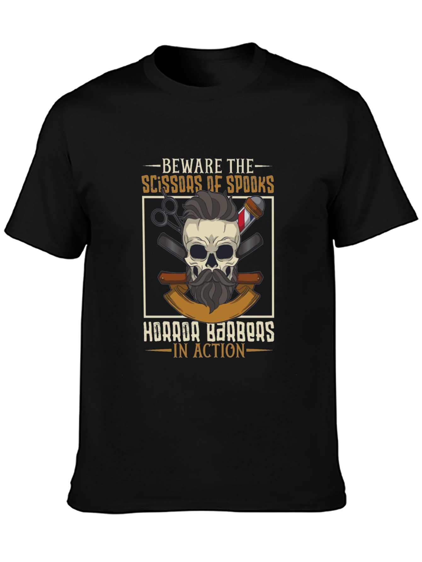 Beware The Scissors of Spooks Barber T-Shirt