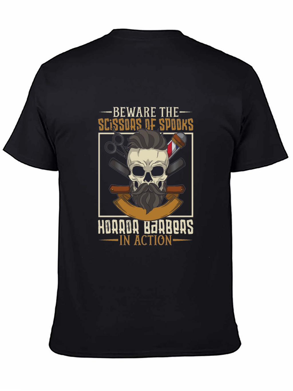 Beware The Scissors of Spooks Barber T-Shirt