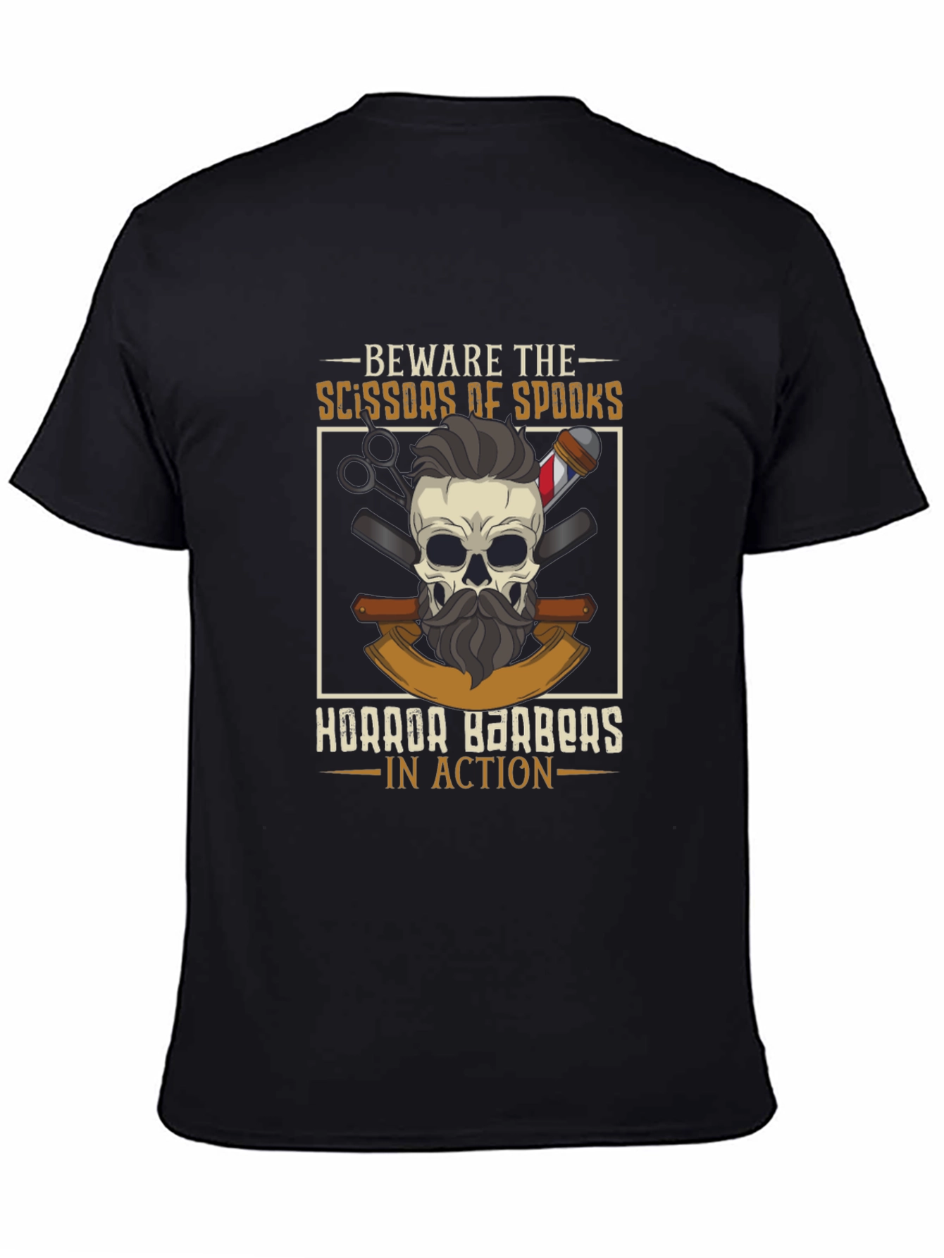 Beware The Scissors of Spooks Barber T-Shirt