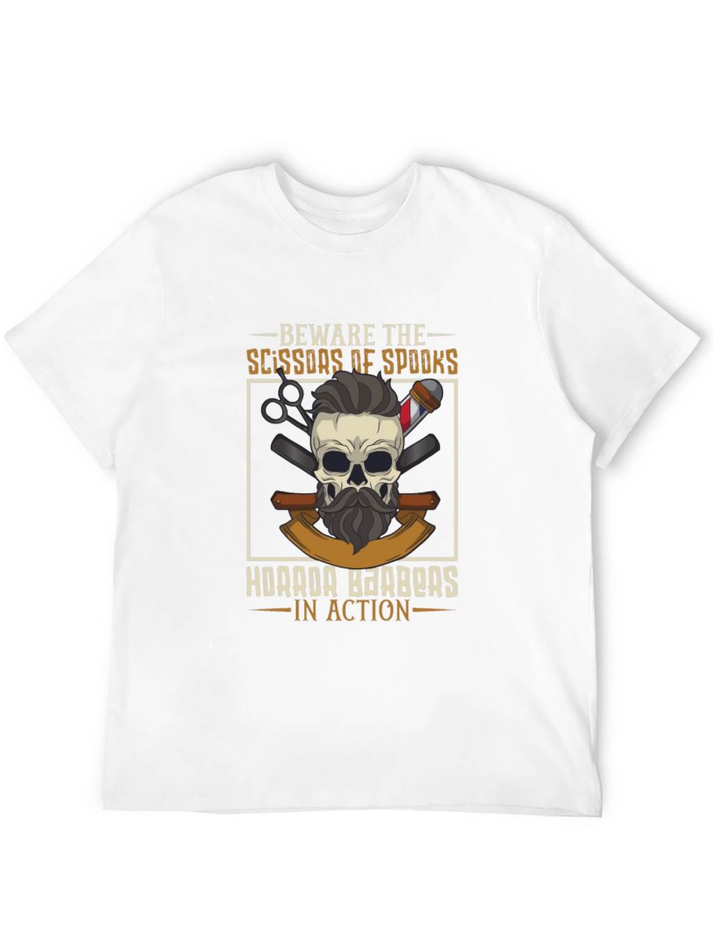Beware The Scissors of Spooks Barber T-Shirt