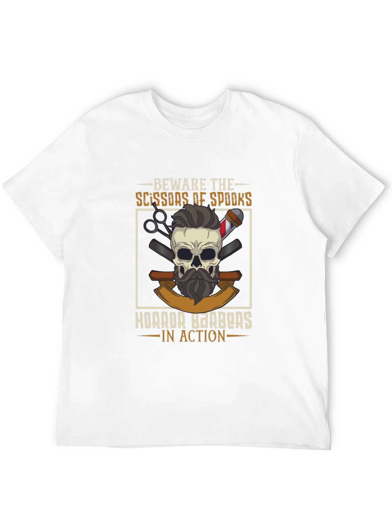 Beware The Scissors of Spooks Barber T-Shirt