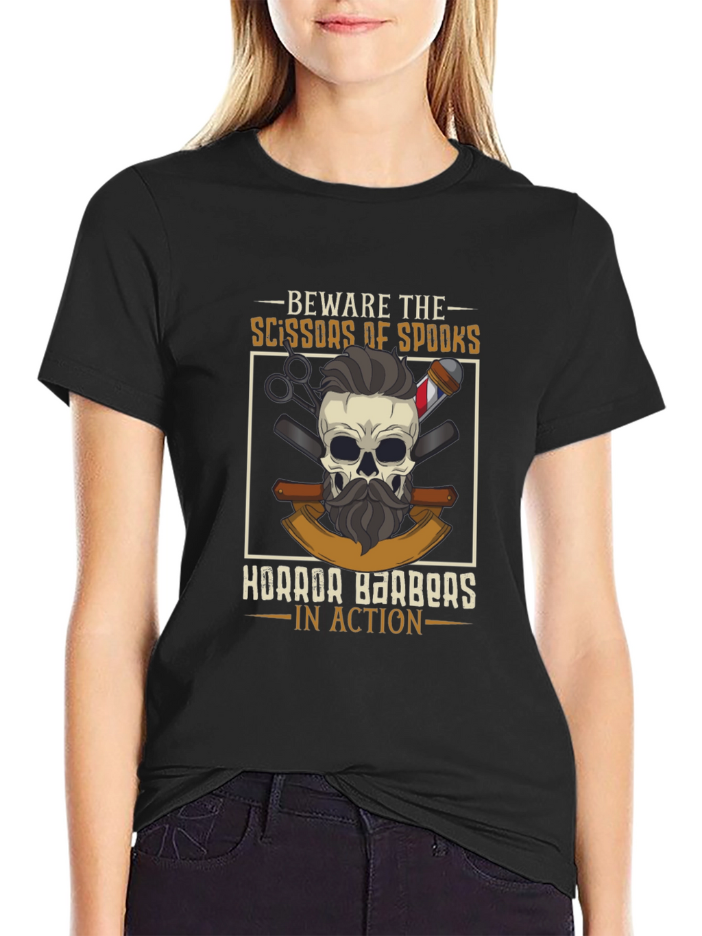 Beware The Scissors of Spooks Barber T-Shirt
