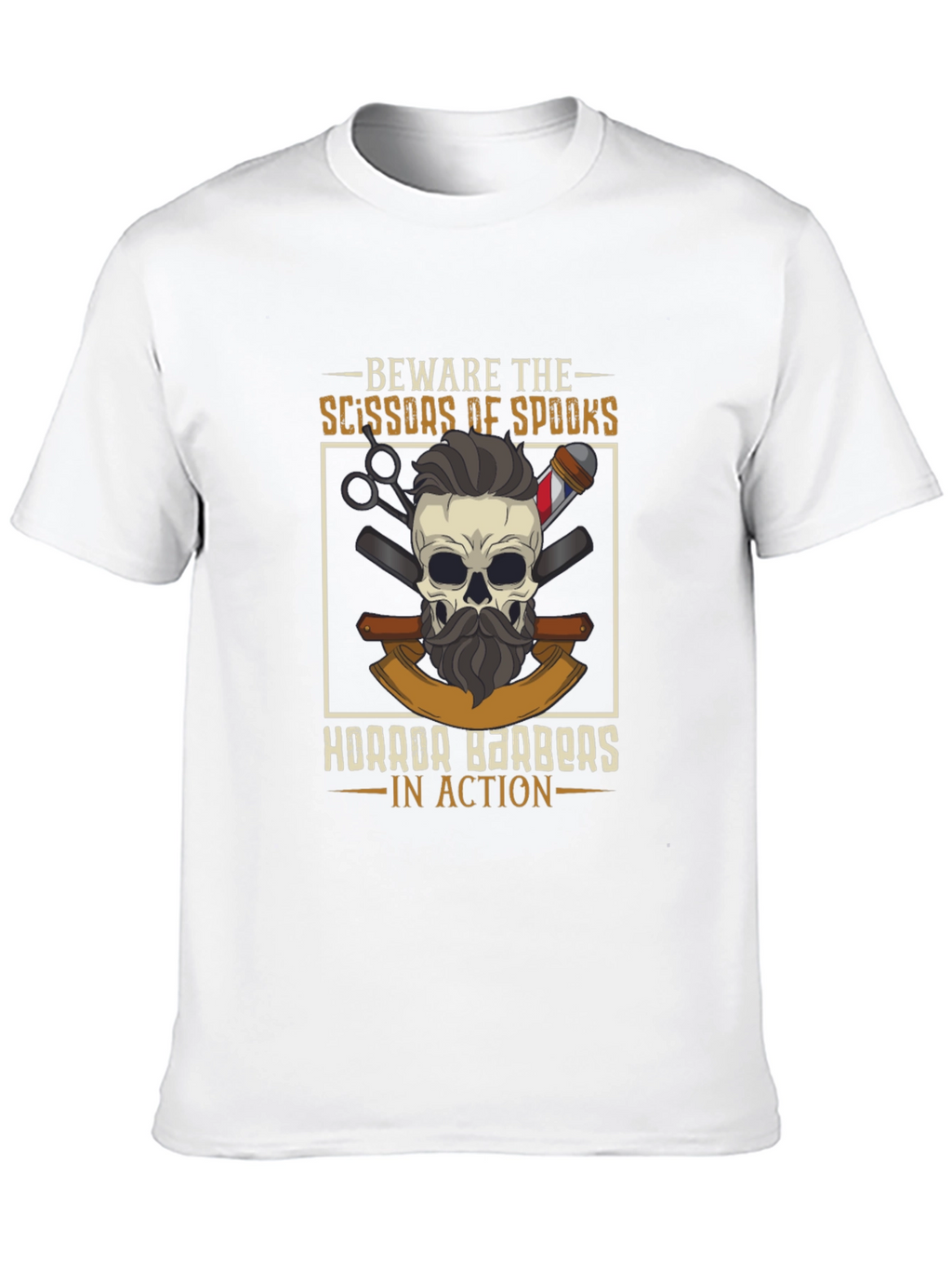 Beware The Scissors of Spooks Barber T-Shirt