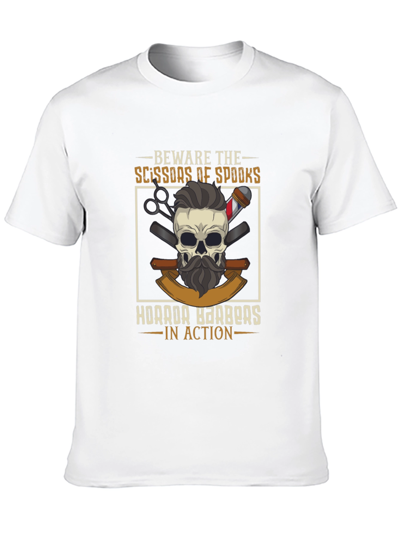 Beware The Scissors of Spooks Barber T-Shirt