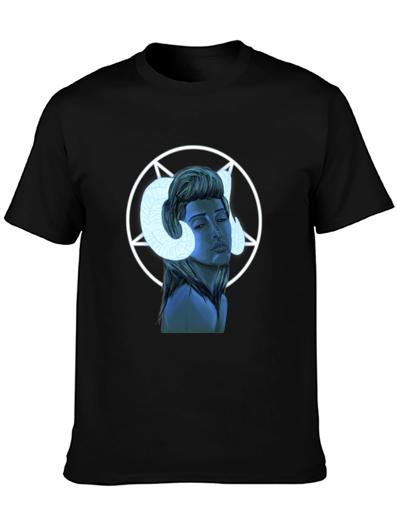 Graphic T-Shirt - Ram Horned Woman Design