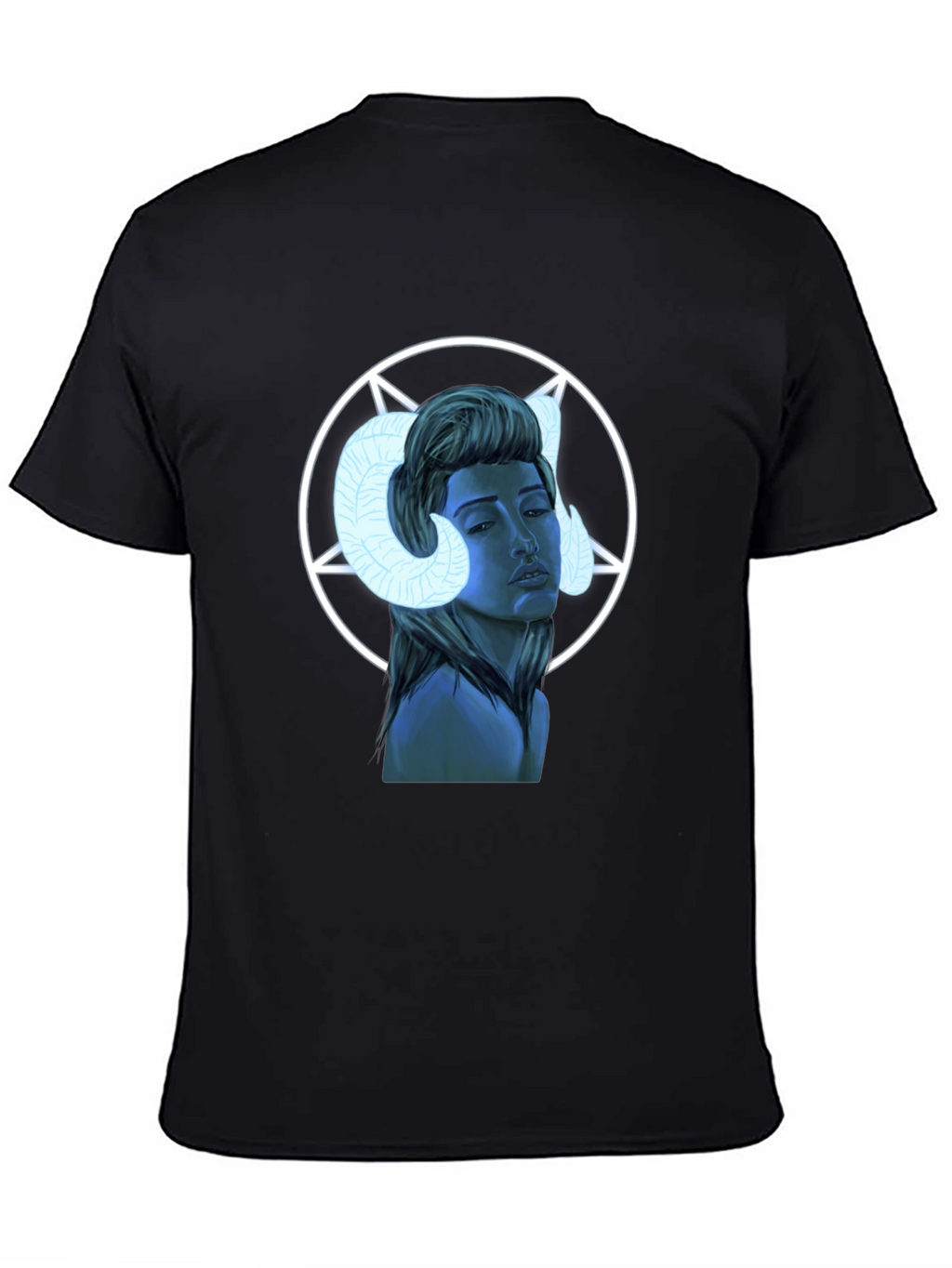 Graphic T-Shirt - Ram Horned Woman Design