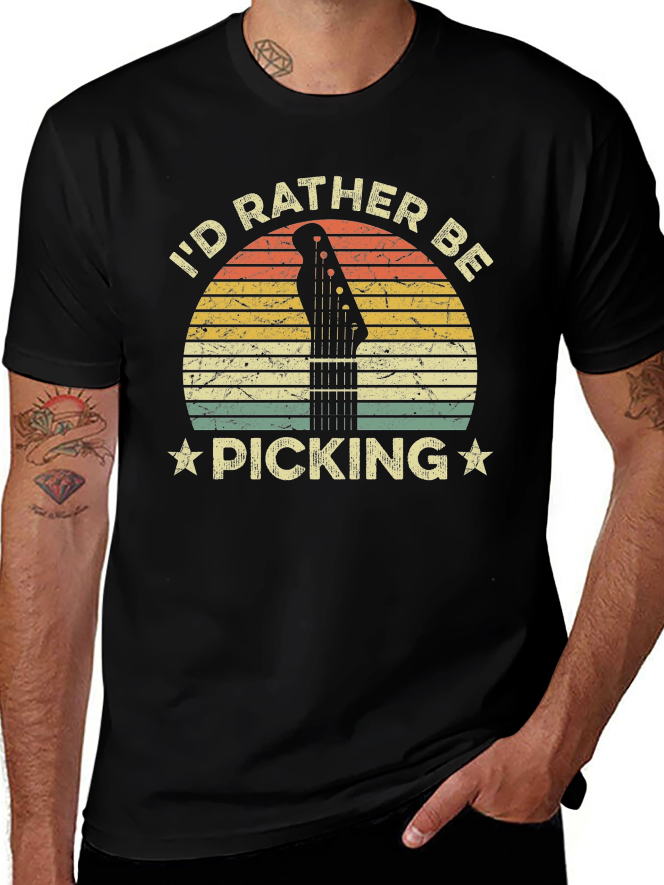 Id Rather Be Picking T-Shirt Guitar Player Tee