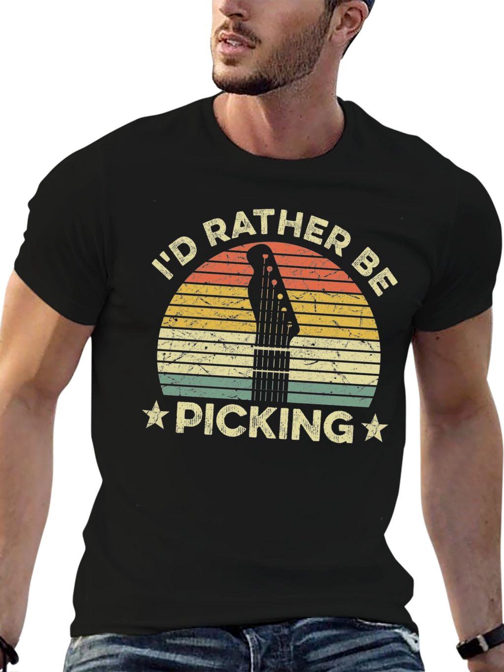 Id Rather Be Picking T-Shirt Guitar Player Tee