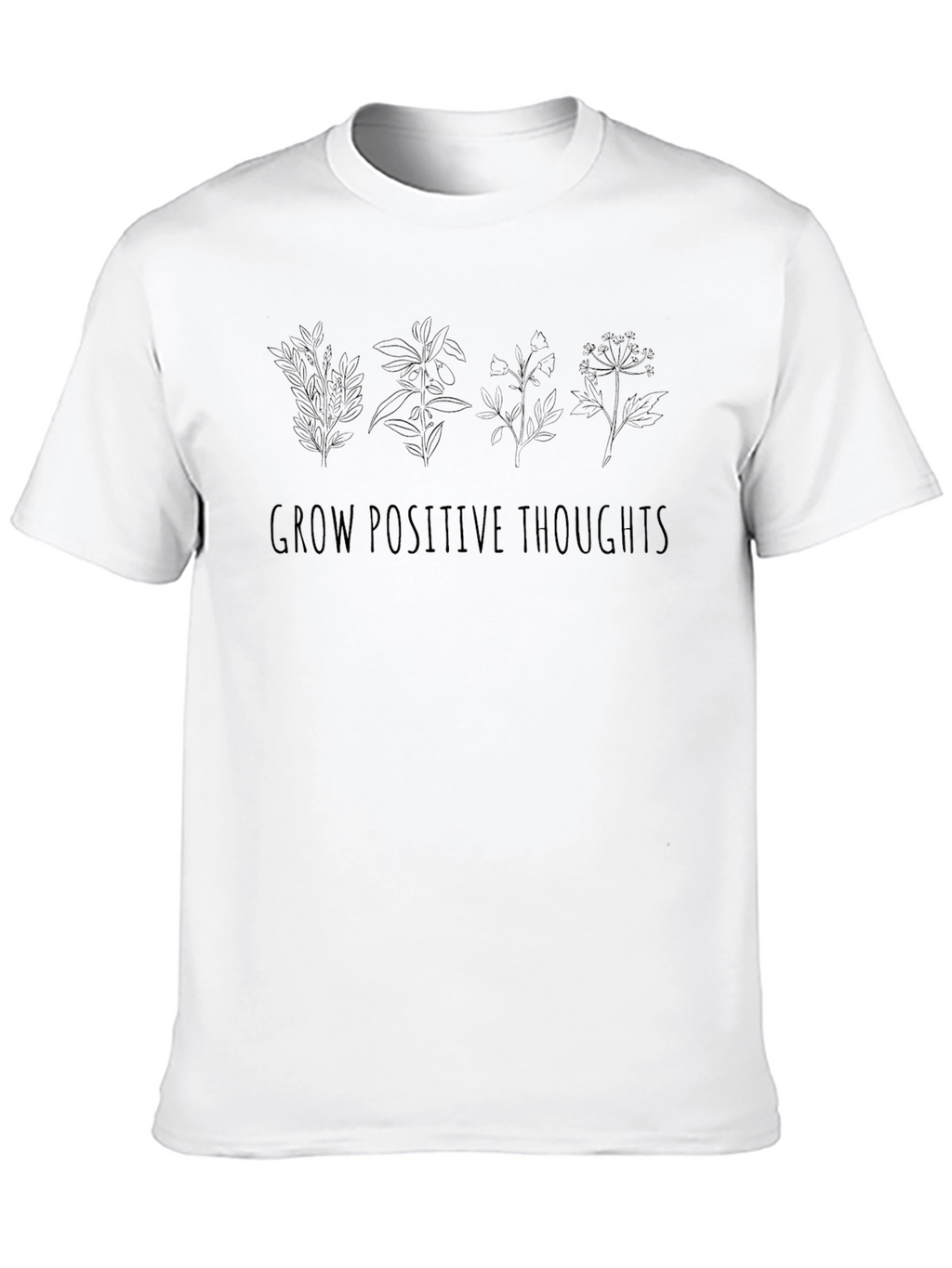 Grow Positive Thoughts Black Graphic Tee