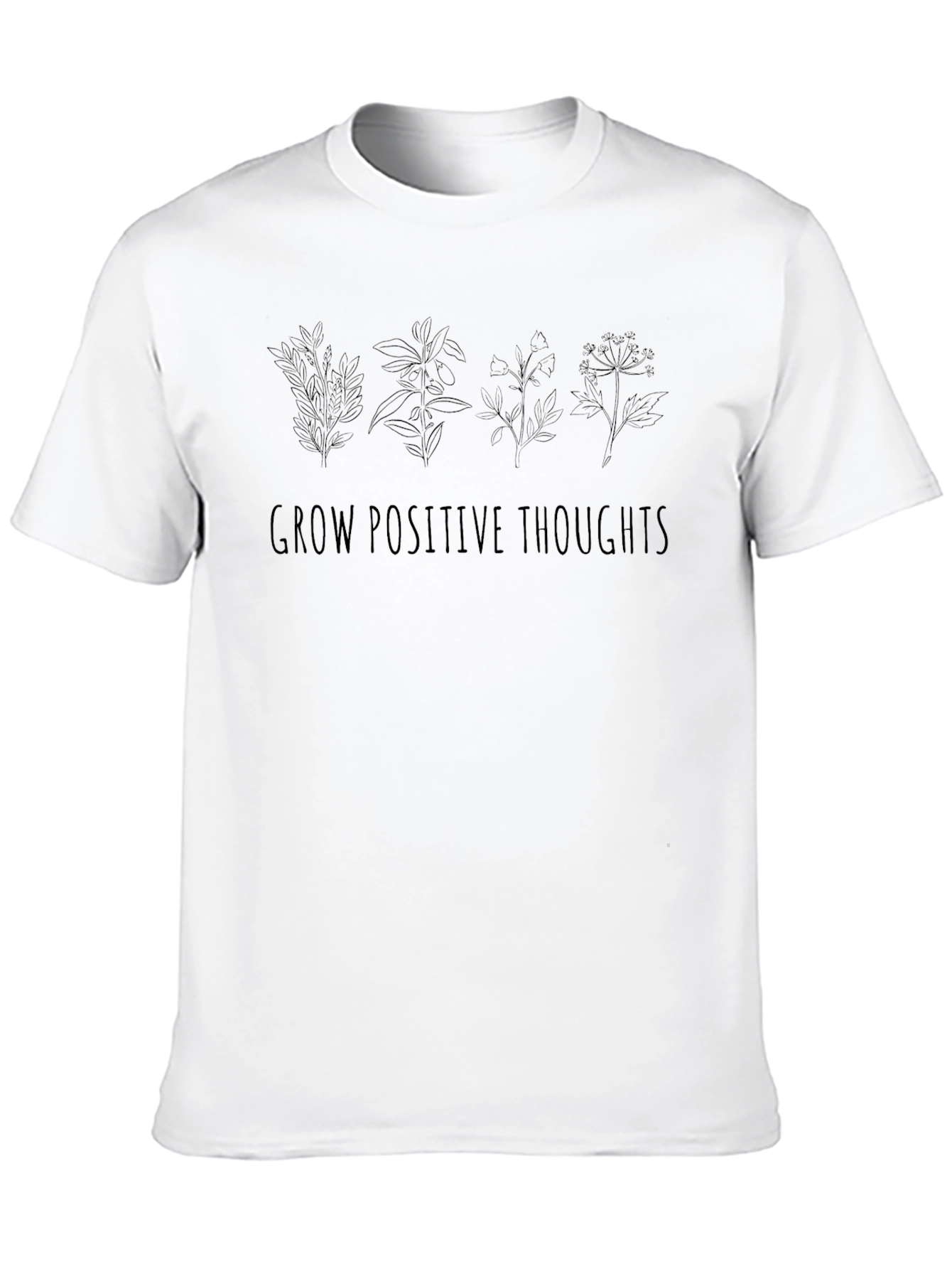 Grow Positive Thoughts Black Graphic Tee