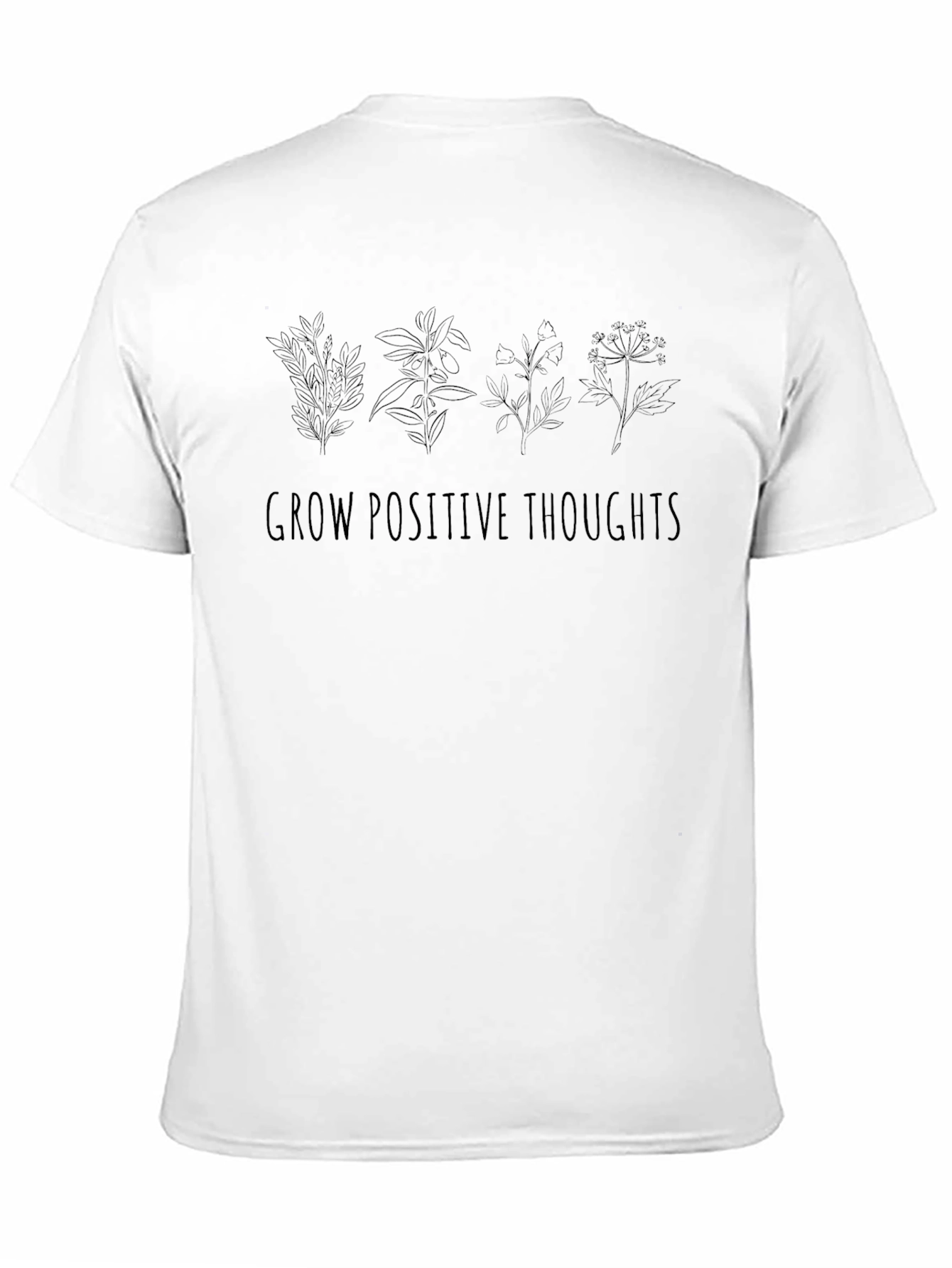 Grow Positive Thoughts Black Graphic Tee