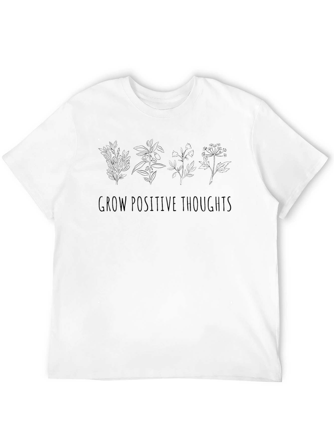 Grow Positive Thoughts Black Graphic Tee